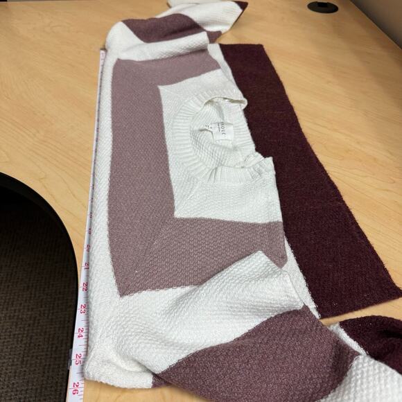 NWOT Pinque Waffle Knit Long Sleeve Color Block Stripped Cropped Sweater Size XL - Picture 9 of 10